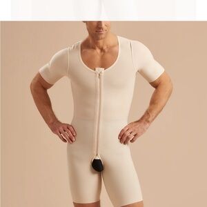 Marena Recovery Men’s Short-Sleeve Bodysuit- Black